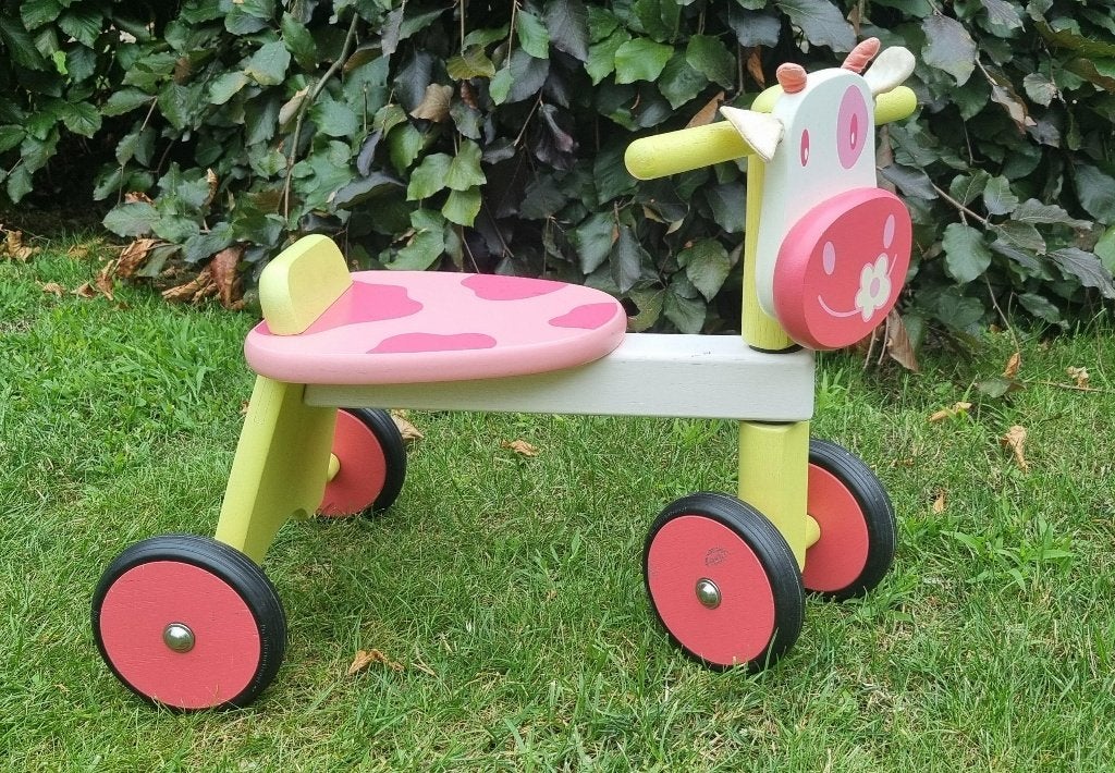 Kinder loopfiets met koe afbeelding, Ophalen, Zo goed als nieuw, Loopfiets