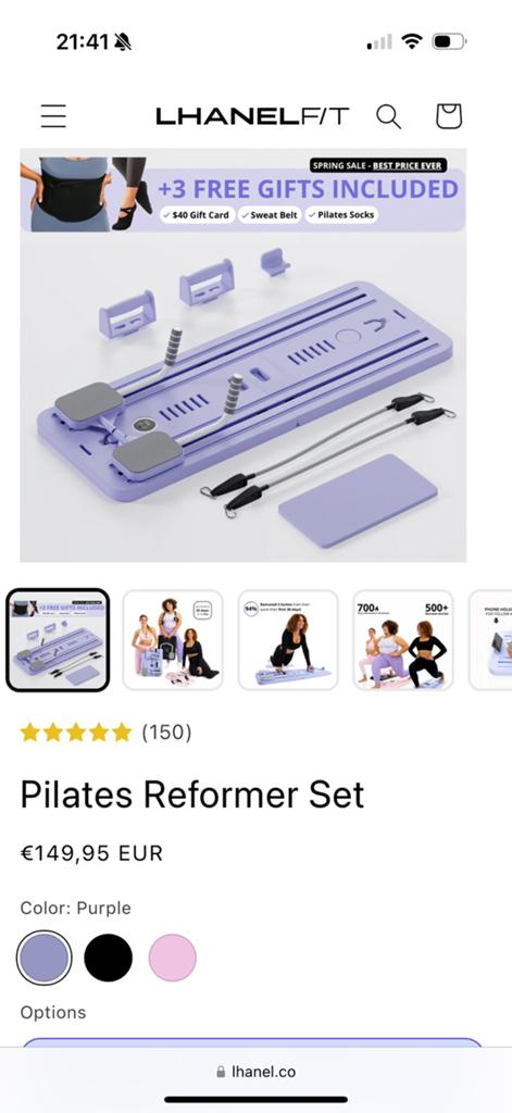 Opvouwbare pilates reformer, Sport en Fitness, Ophalen of Verzenden, Nieuw