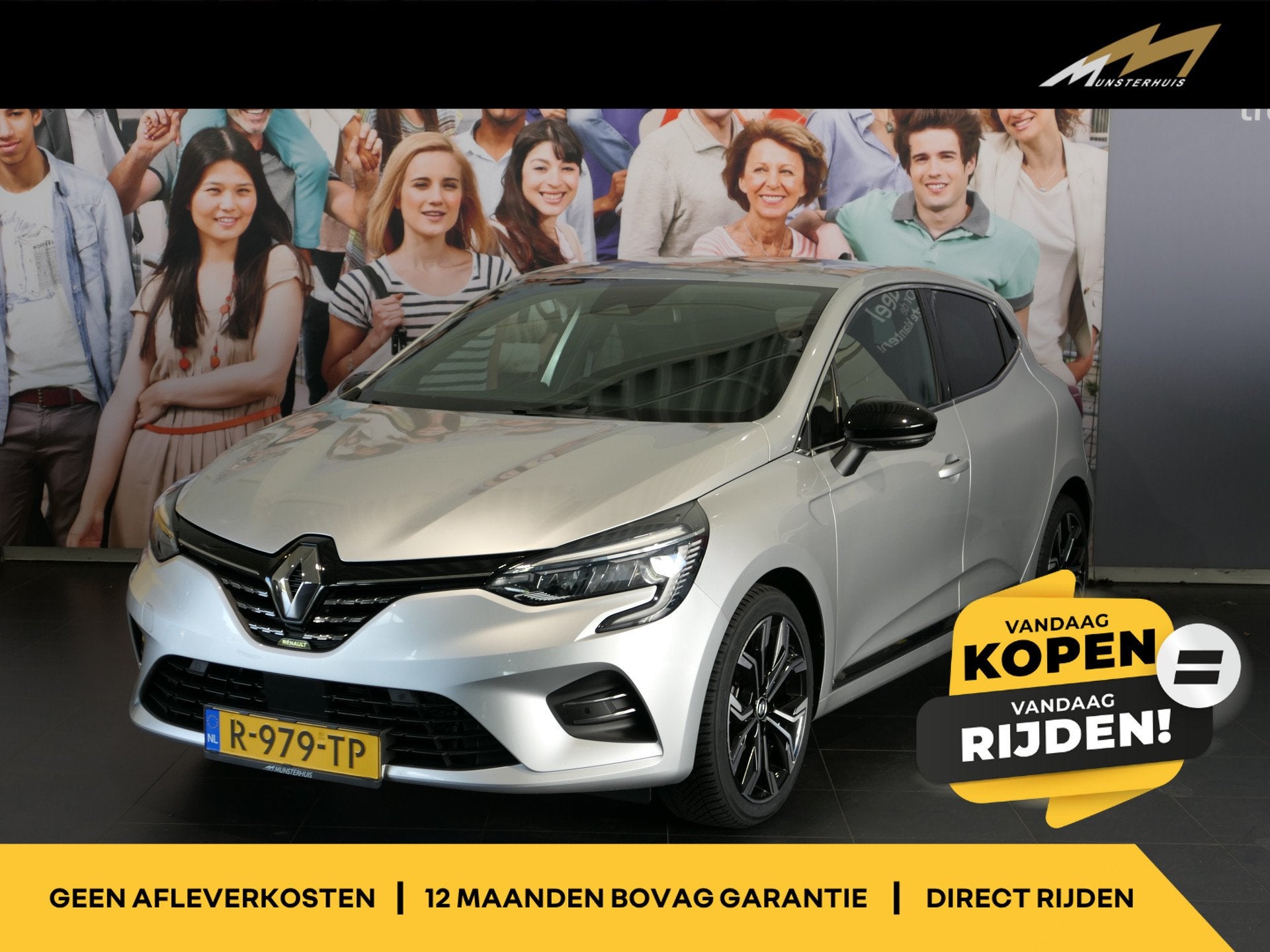 Renault Clio 1.0 TCe 90 Techno - Dealer onderhouden - 17" LM, Gebruikt, Leder en Stof, 49 €/maand, Origineel Nederlands