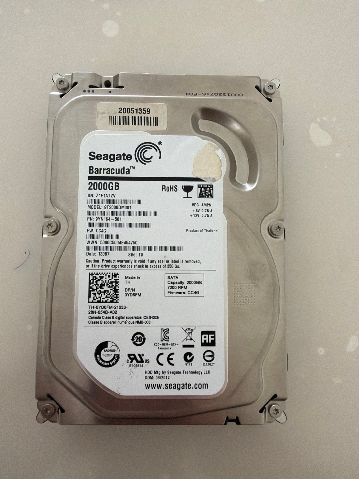 Seagate Barracuda 2TB HDD - SATA Harde Schijf, Computers en Software, Harde schijven, Intern, Gebruikt, Server, Ophalen of Verzenden