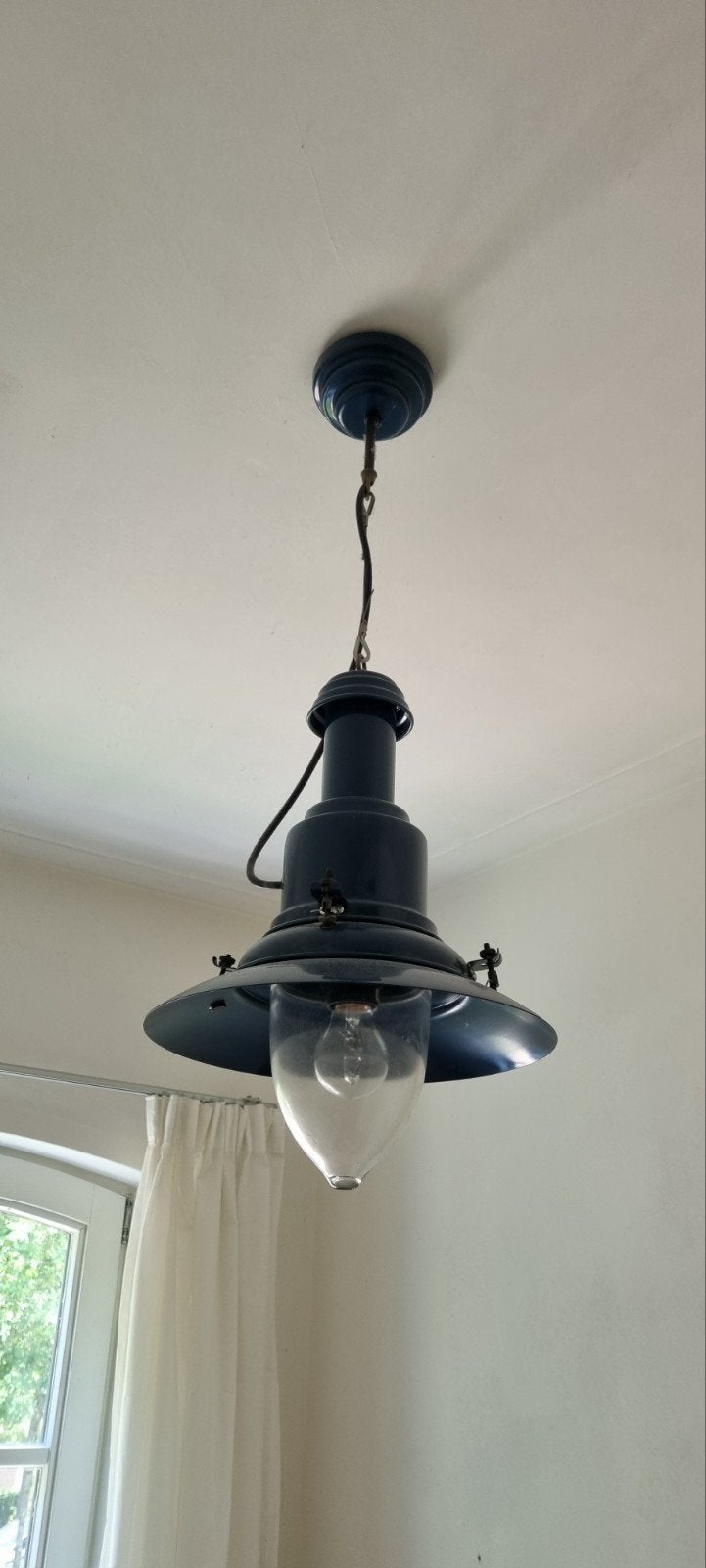 Blauwe scheepslamp, Ophalen, Zo goed als nieuw, Minder dan 50 cm