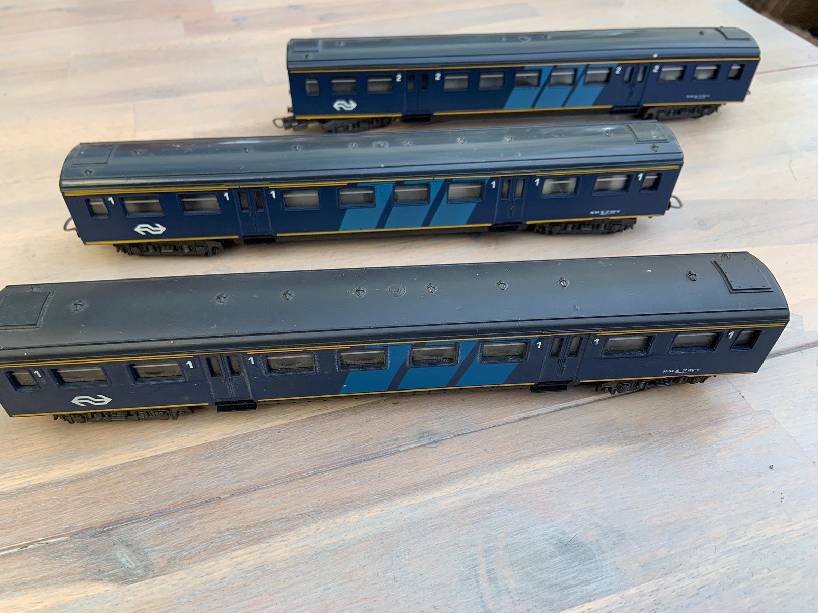 Wagons NS Lima 3X en Fleischmann Touropa 1X, Gebruikt, Fleischmann, Wagon, Ophalen of Verzenden