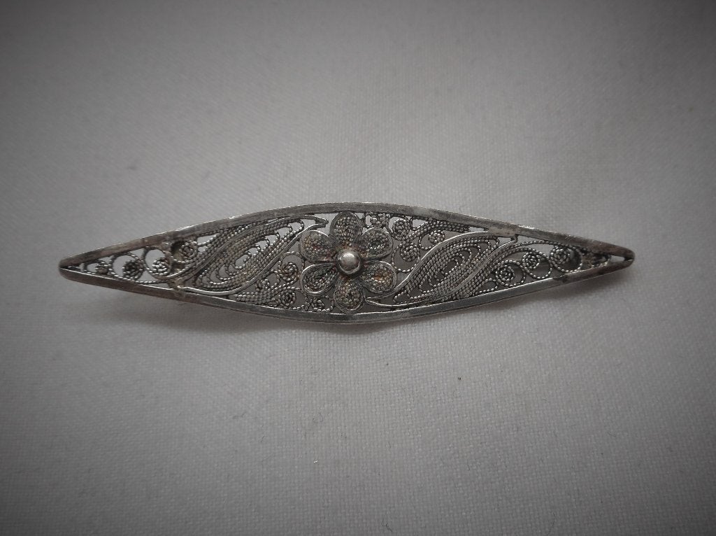 Zilveren antiek filigrain broche nr.770, 4 tot 7 cm, Verzenden, Zo goed als nieuw, Zilver