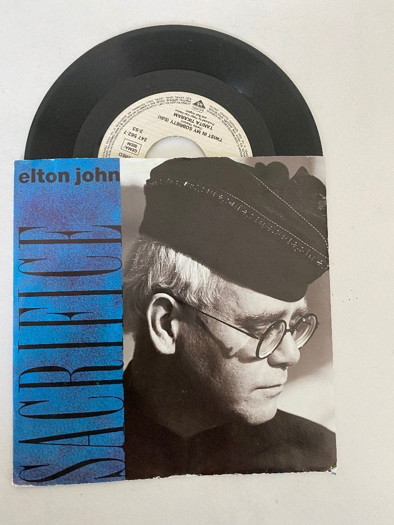 Elton John – Sacrifice, Pop, 7 inch, Zo goed als nieuw, Fotohoes