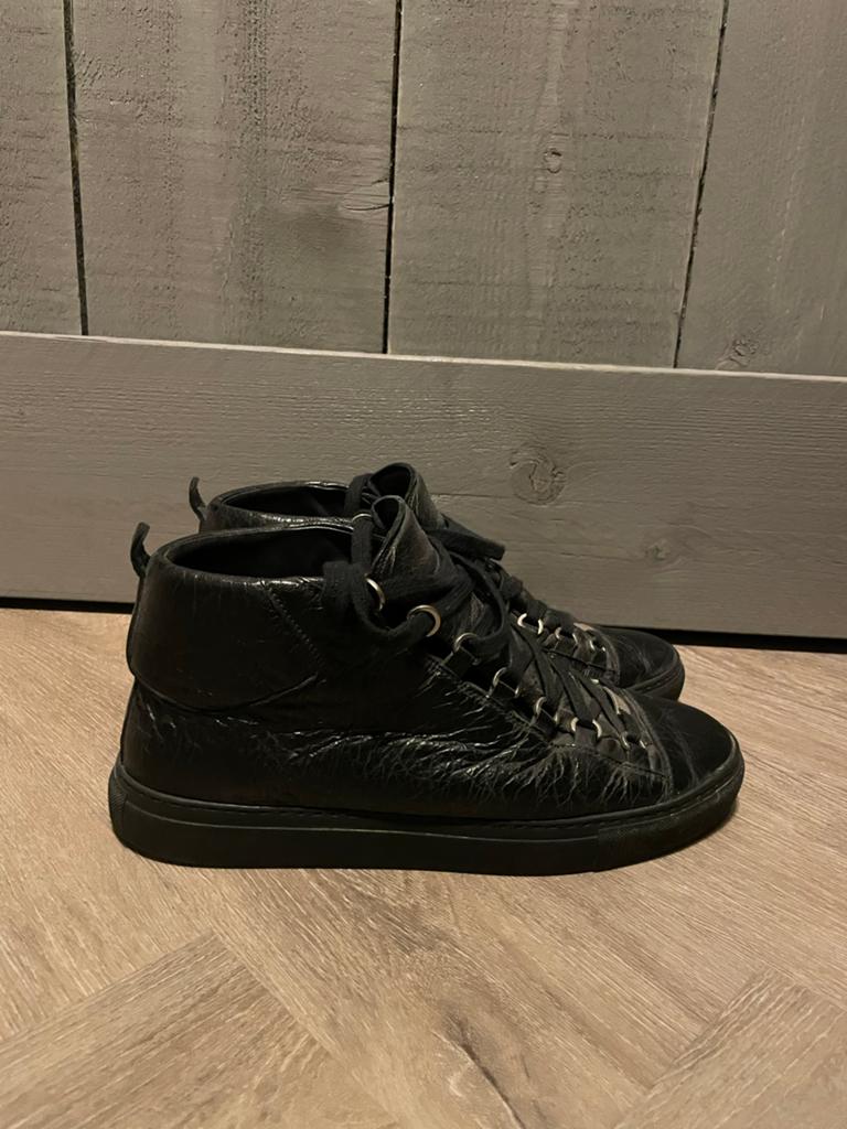 Balenciaga Arena Hightop Zwart Leder Maat 43, Ophalen of Verzenden, Zo goed als nieuw, Jongen of Meisje, Schoenen