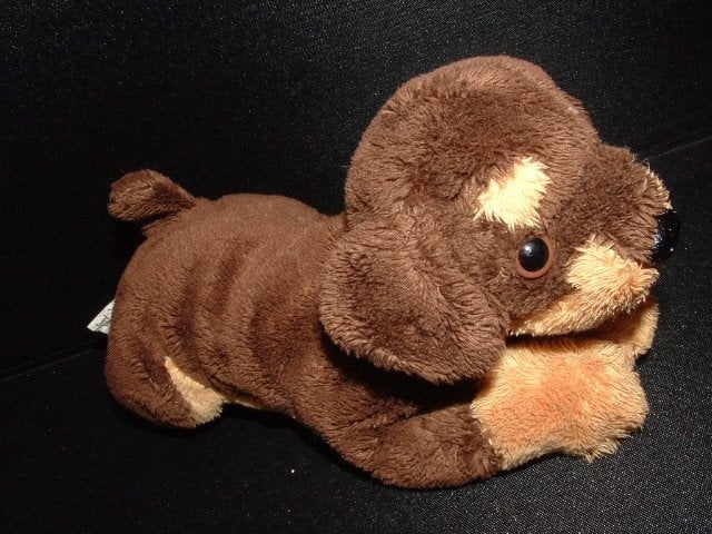 HEMA HOND ROTHWEILER PUPPY VELOURS DONKERBRUIN MET, Verzenden, Nieuw, Overige typen