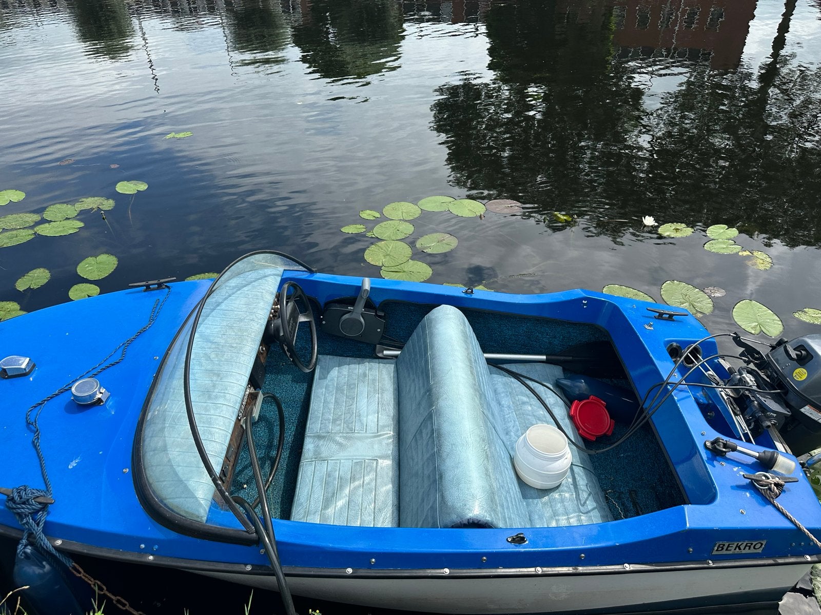 polyester boot bekro met 8 pk Yamaha motor en trailer, Watersport en Boten, Ophalen, Gebruikt, Overige typen