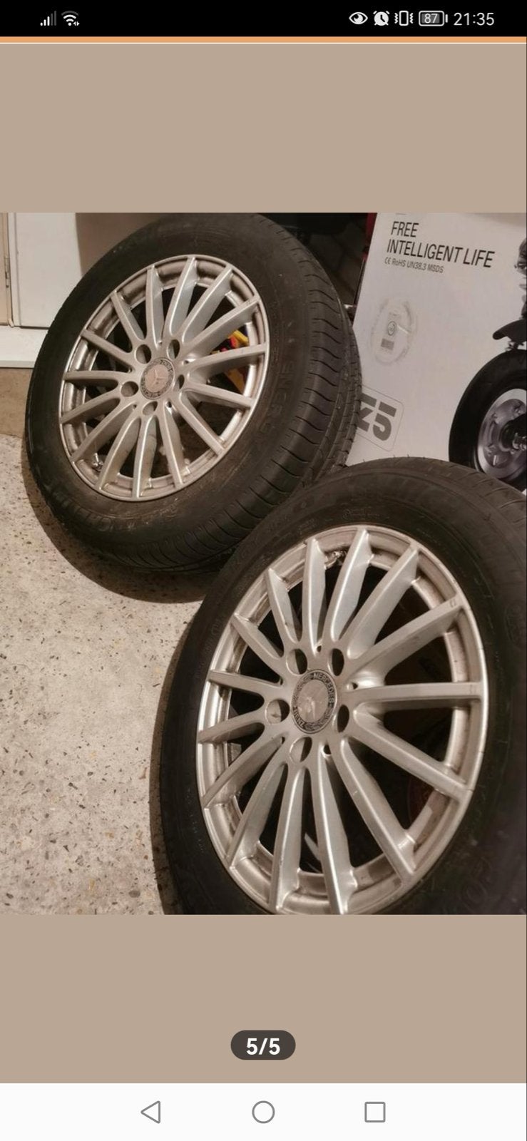 3 Mercedes velgen met banden - 205/60R16, Ophalen, Gebruikt