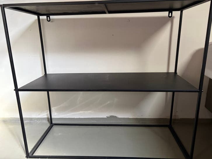 Zwart metalen sidetable/ kastje, Ophalen, Gebruikt