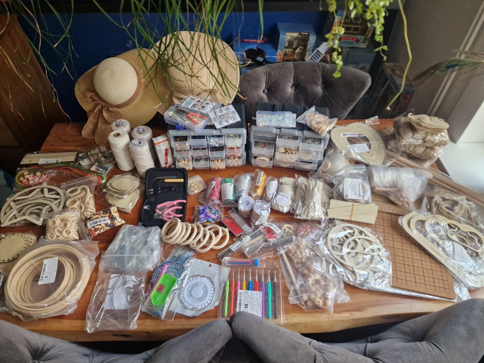 Grote partij nieuwe macrame benodigdheden, Handgemaakt, Nieuw, Knutselmateriaal, Hout