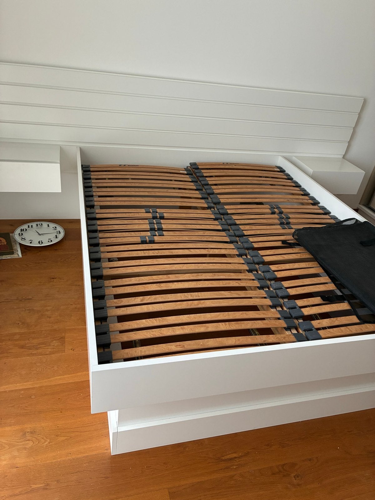 Tweepersoonsbed 160x200 met ombouw en nachtkastjes, Ophalen, Tweepersoons, Zo goed als nieuw, 200 cm