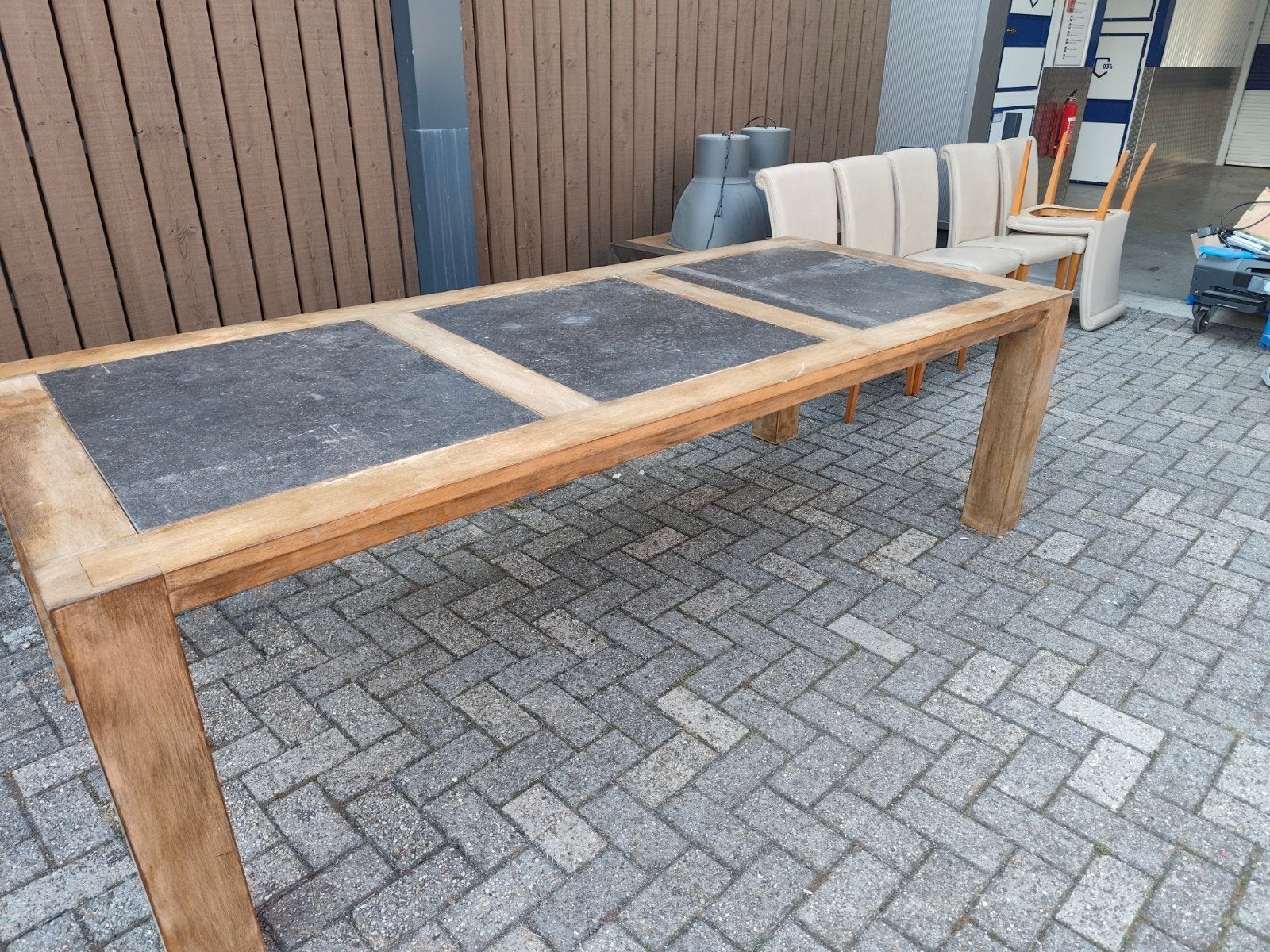 tafel voor binnen of buiten, Ophalen, Rechthoekig, Hout