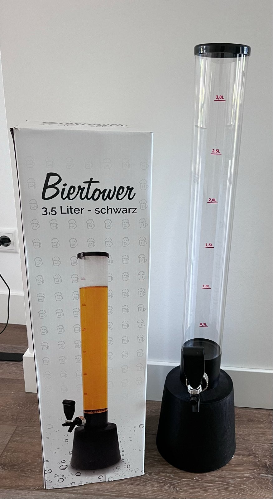 Biertap / Biertower 3,5 Liter - Zwart, Witgoed en Apparatuur, Ophalen of Verzenden, Nieuw