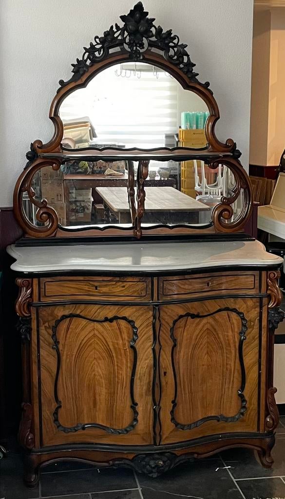 Biedermeier bonheur kast, toiletkast dressoir met spiegel, Antiek en Kunst, Antiek | Meubels | Kasten, Ophalen