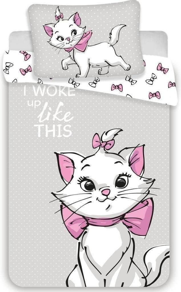 Marie Cat Baby / Peuter Dekbedovertrek 100 x 135 cm - Grijs, Meisje, Ledikant, Dekbedovertrek, Nieuw