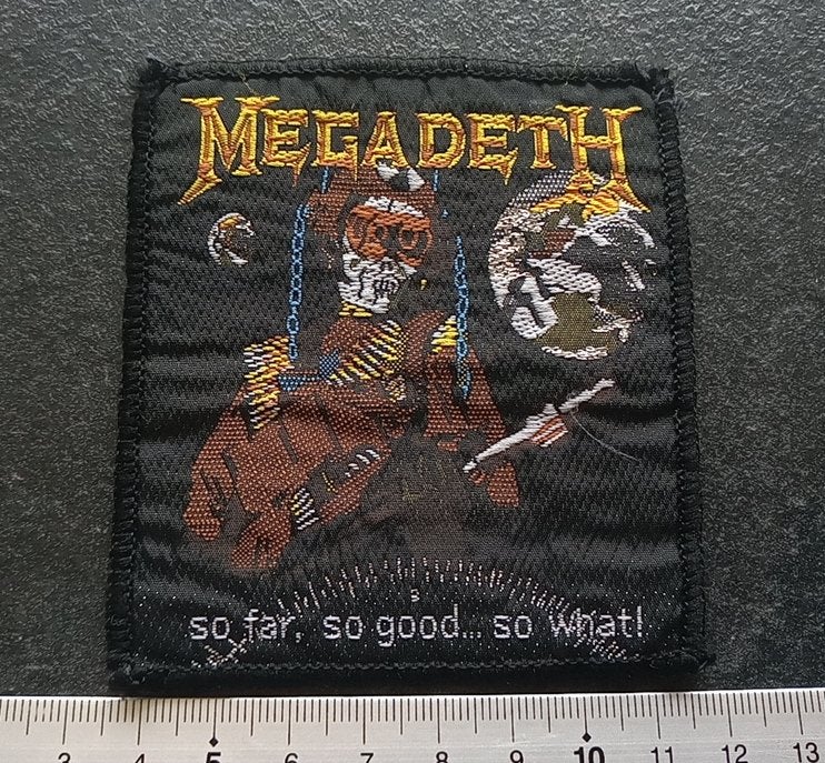 Megadeth official 1989 so far so good patch used580, Verzenden, Zo goed als nieuw, Kleding