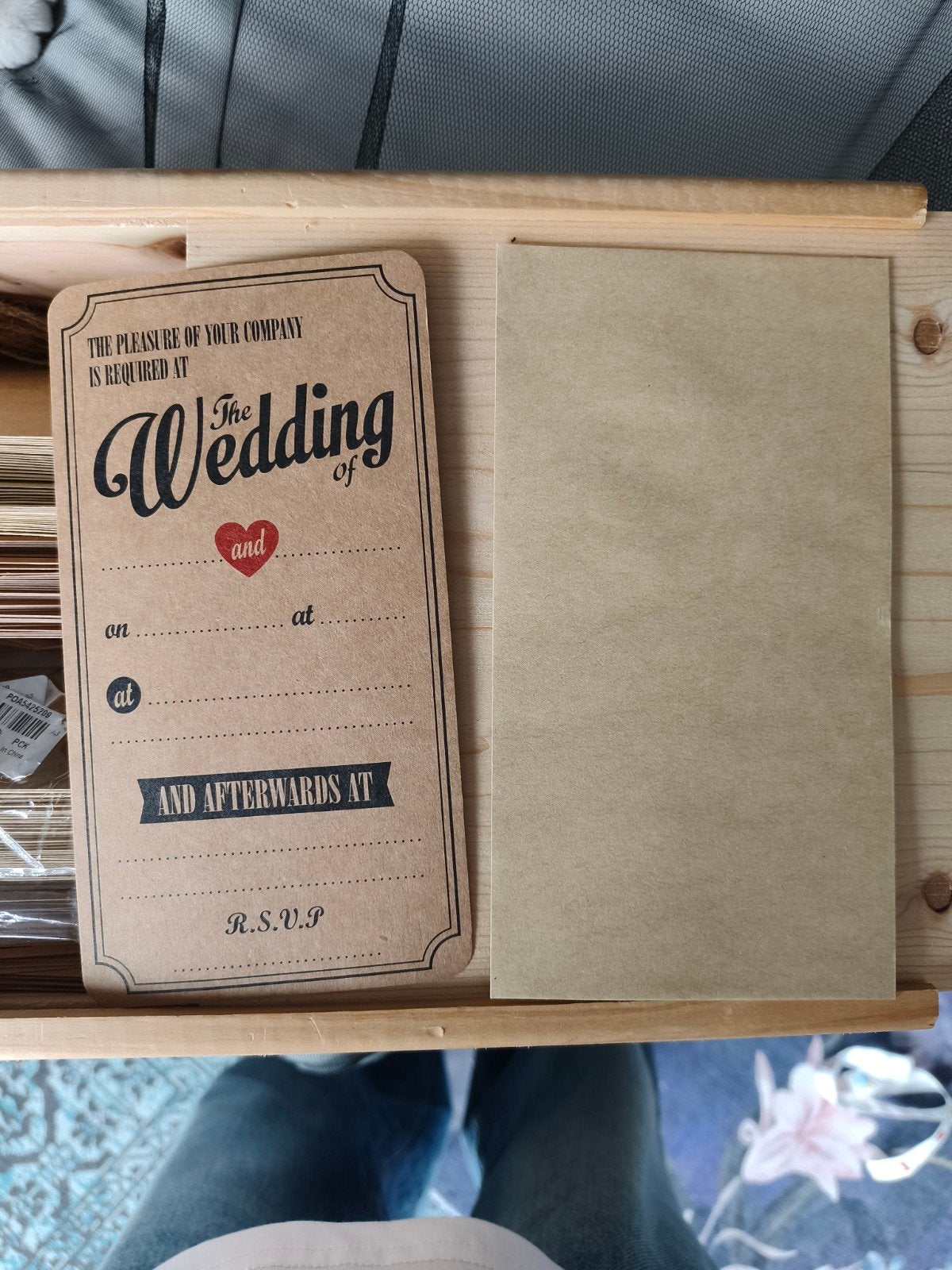 Vintage bruiloft uitnodigingen met envelop - 95 stuks, Hobby en Vrije tijd, Kaarten | Zelf maken, Ophalen of Verzenden, Nieuw