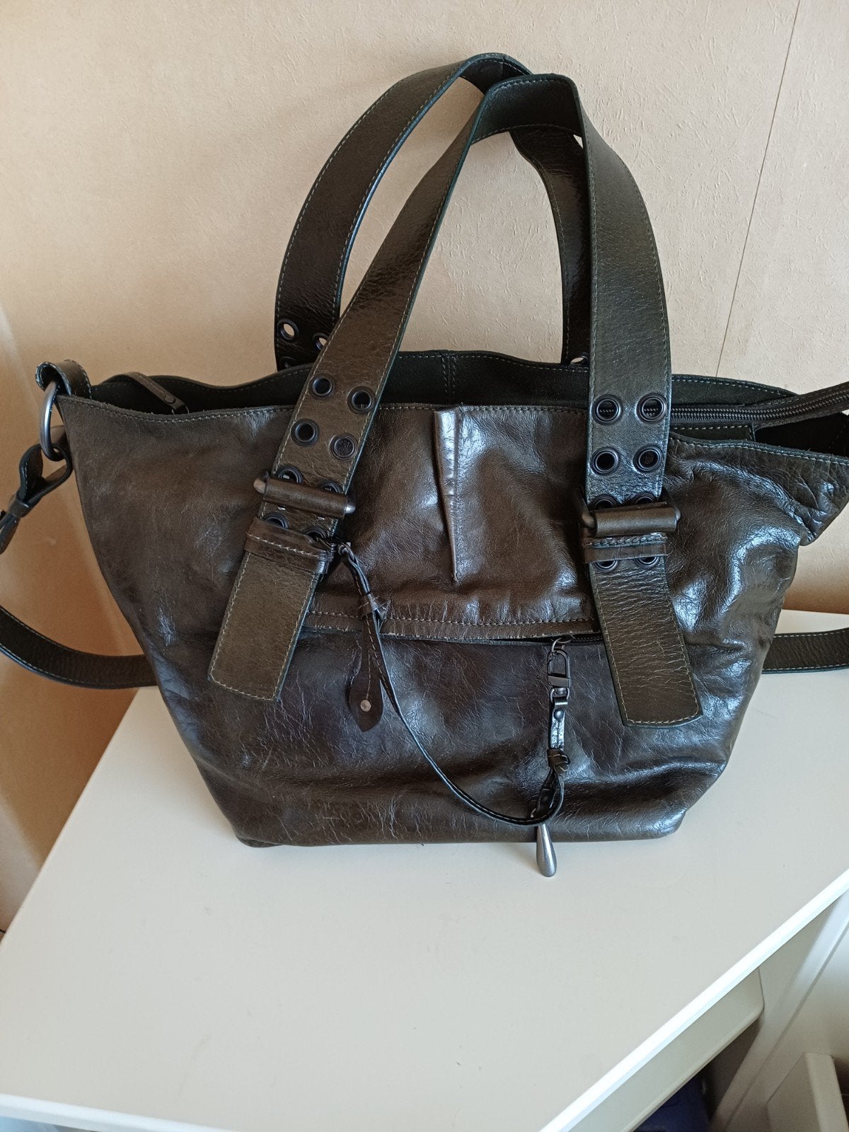 tas donkergroen  Francesco Biasia, Ophalen of Verzenden, Nieuw, Bruin, Minder dan 35 cm