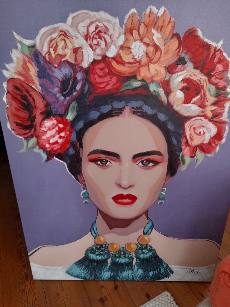 Handgeschilderd Acrylschilderij op Canvas - Frida Kahlo, Ophalen