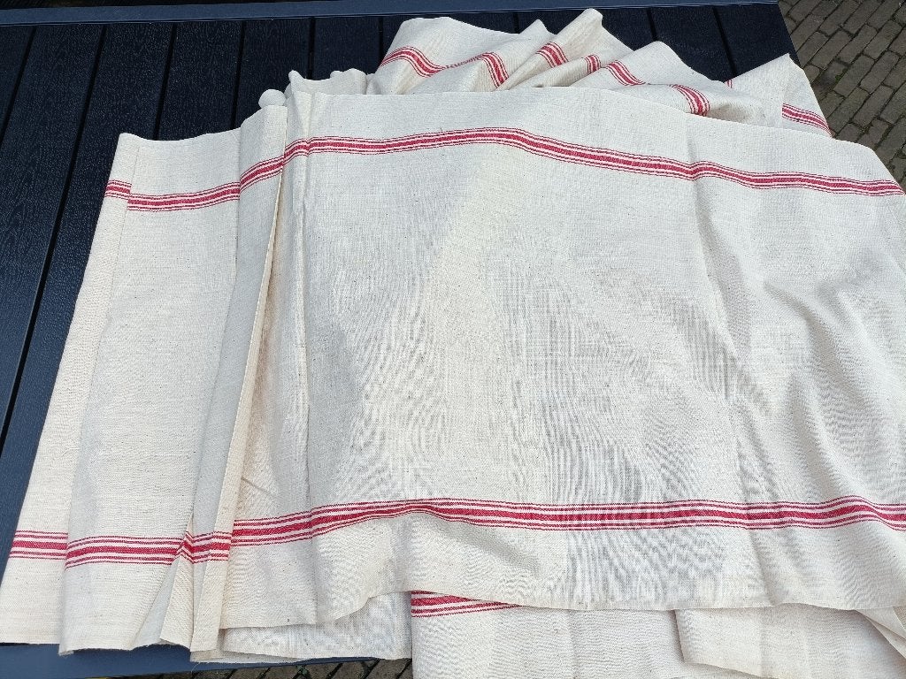 Origineel vintage rol LINNEN stof 60 cm x 10,75 mtr, Beige, Ophalen of Verzenden, 30 tot 120 cm, Linnen