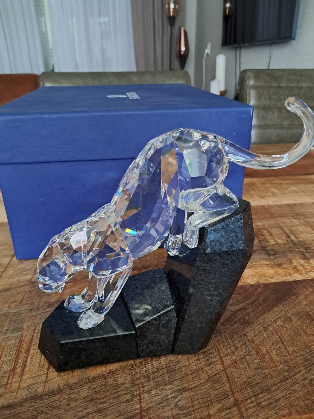 Swarovski Soulmates Panter Kristalbeeldje met Doos, Verzamelen, Ophalen of Verzenden, Zo goed als nieuw, Figuurtje