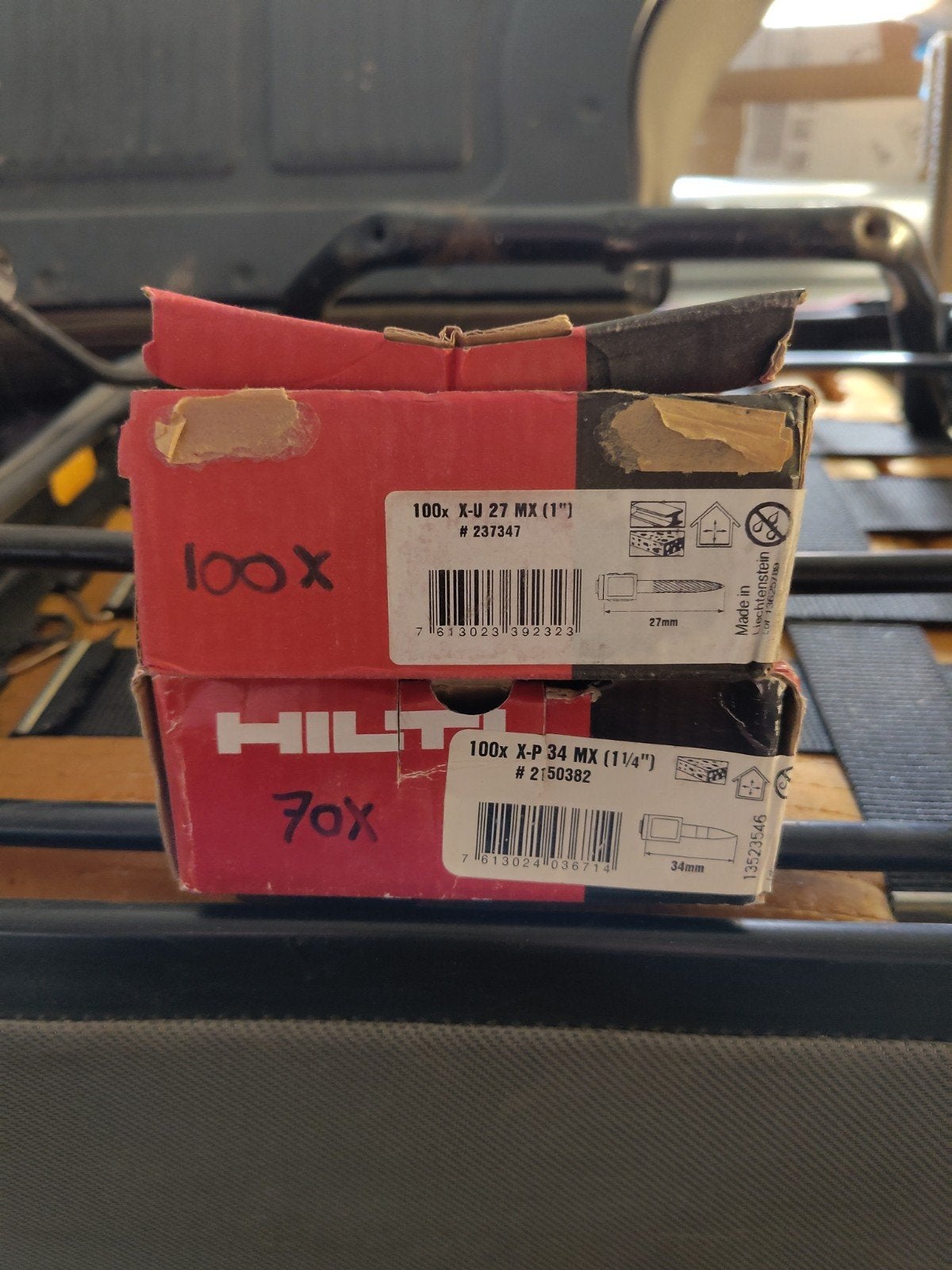 Hilti X-U 27 MX en X-P 34 MX bevestigingsmiddelen, Doe-het-zelf en Verbouw, Ophalen, Nieuw, Overige typen, Hilti