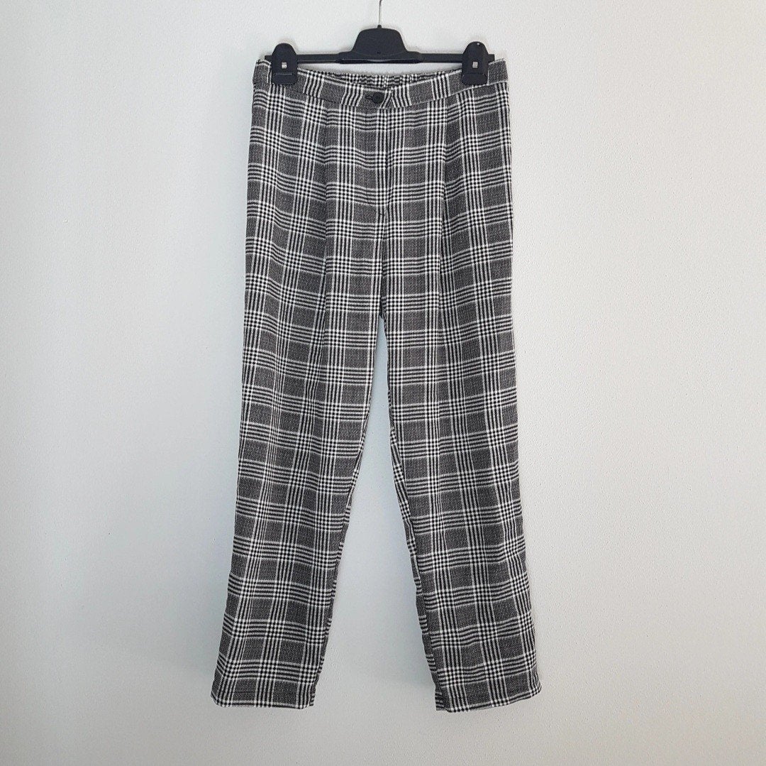 H&M blokjes pantalon broek maat 40, Ophalen of Verzenden, Zo goed als nieuw, Maat 38/40 (M), Zwart