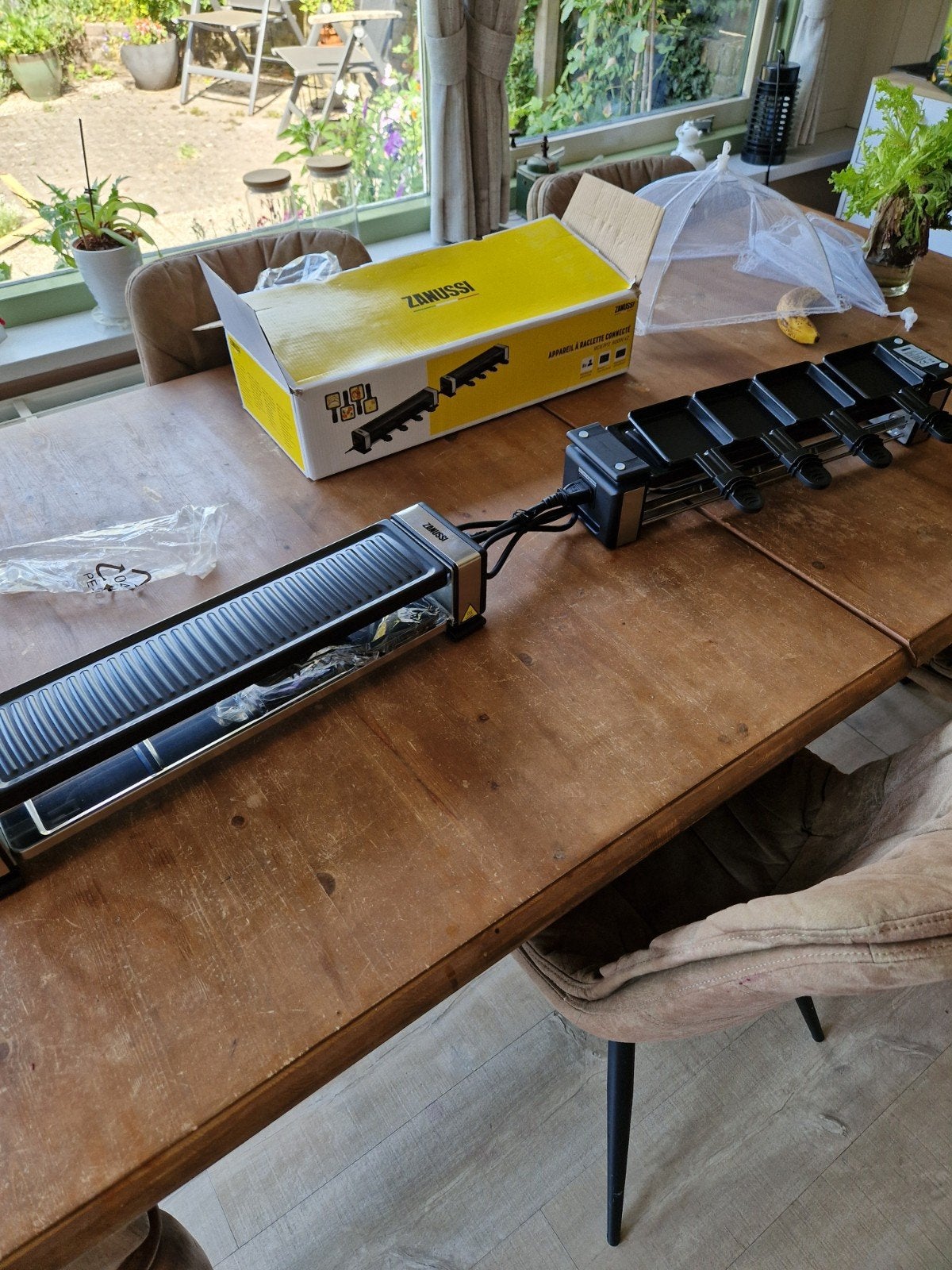 Zanussi Gourmetstel Raclette Connecté RC87P2 800W x2, Witgoed en Apparatuur, Gourmetstellen, Ophalen of Verzenden, Zo goed als nieuw