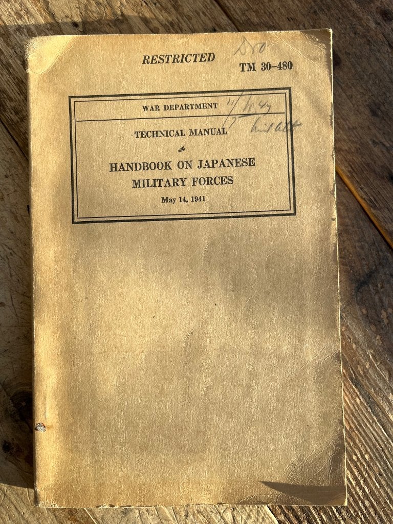 TM 30-480 Handbook on Japanese military forces 1941, Ophalen of Verzenden, Overige soorten, Amerika, Boek of Tijdschrift