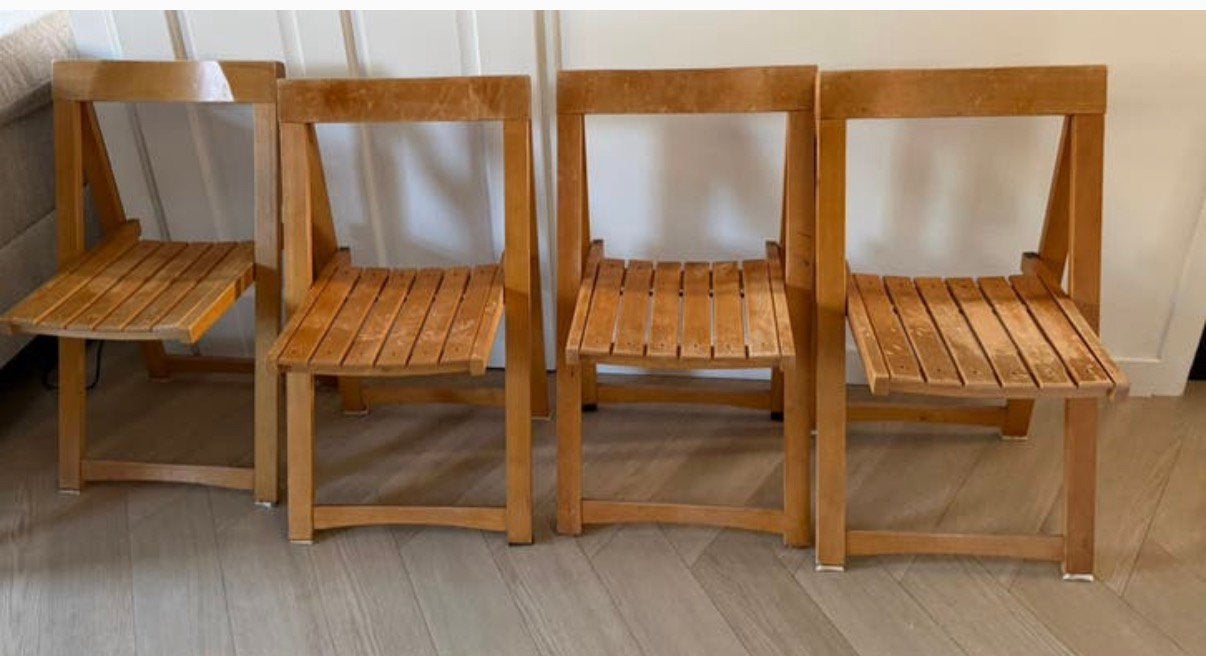 7 Aldo Jacober voor Alberto Bazzani stoelen Model 'trieste', Ophalen, Bruin, Zo goed als nieuw, Vijf, Zes of meer stoelen