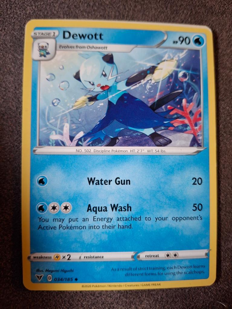 Pokémon Kaart: Dewott (034/185) - Zo goed als nieuw, Ophalen of Verzenden, Zo goed als nieuw, Losse kaart