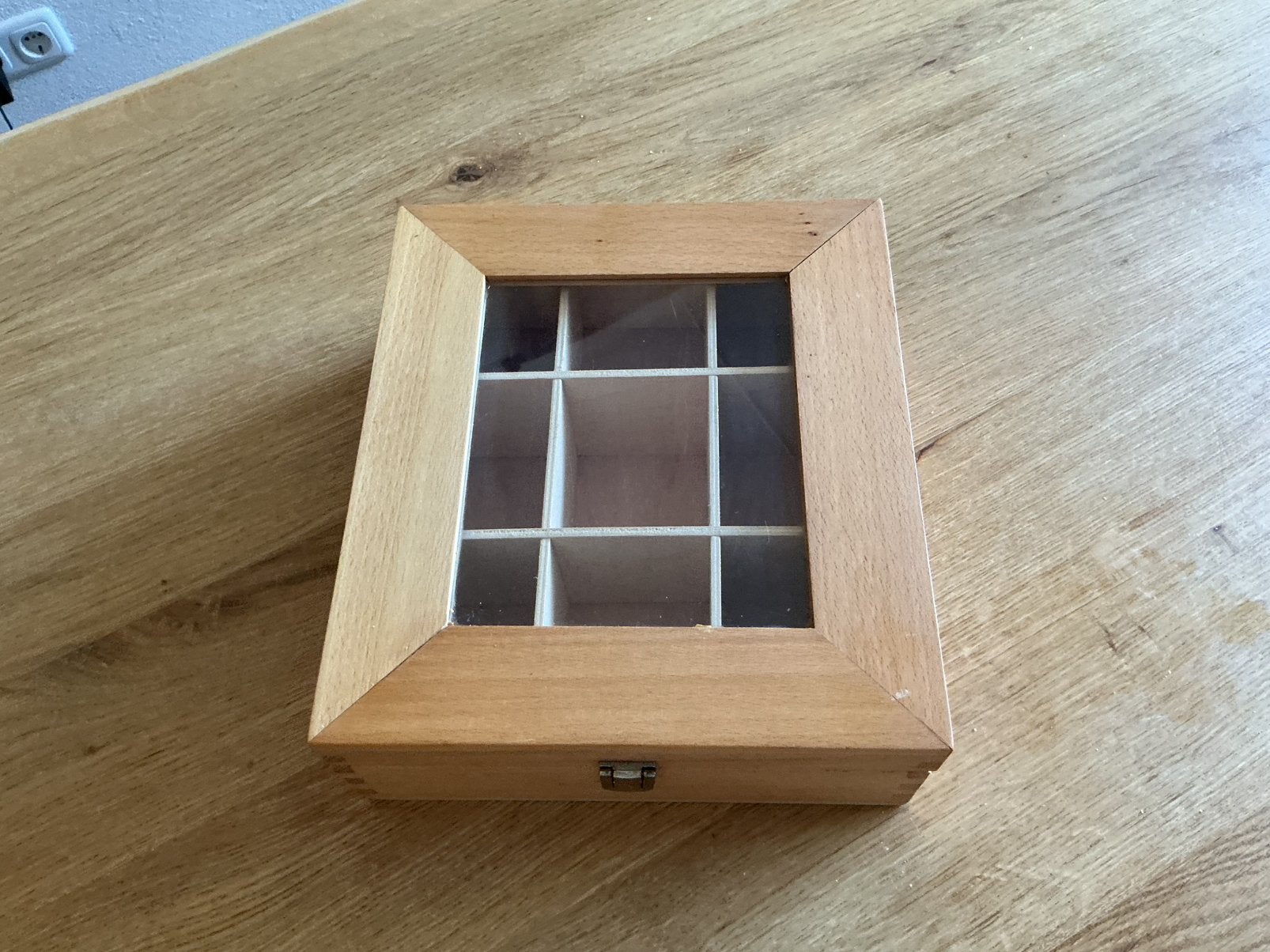 Pickwick theedoos klein prijsje, Beige, Gebruikt, Hout, Ophalen of Verzenden