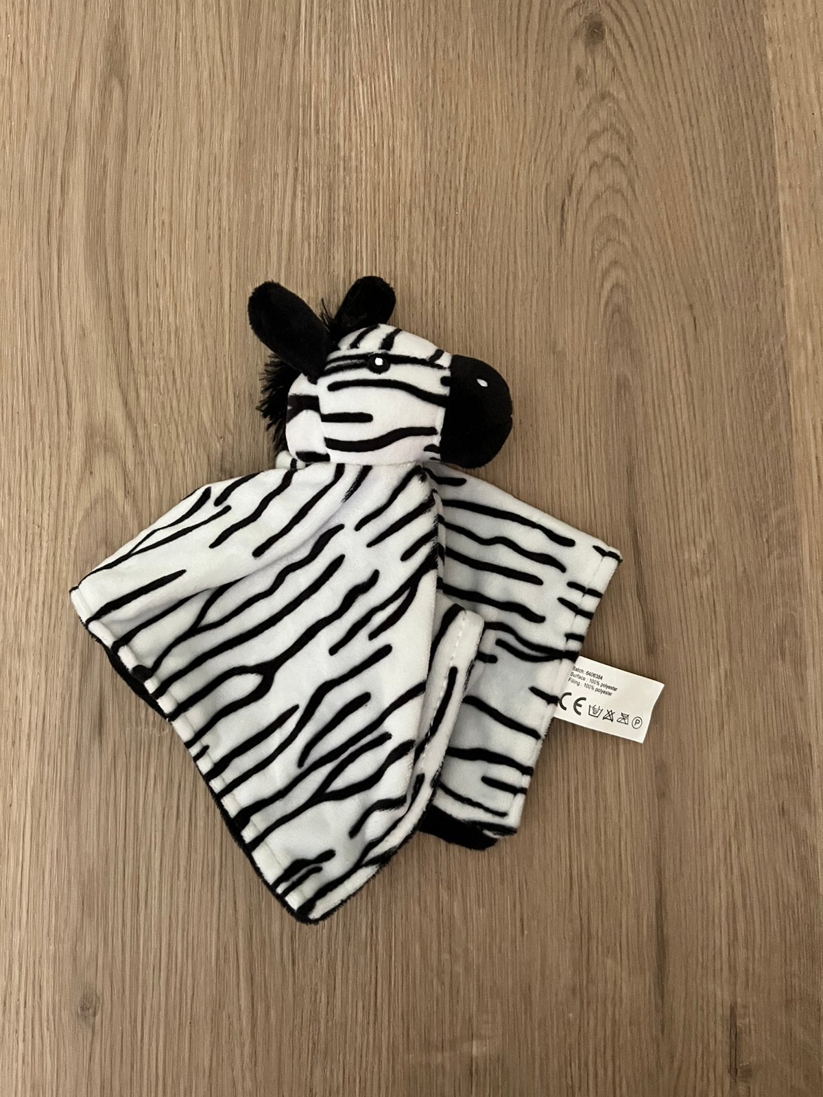Zebra knuffeldoek met rammelaar in hoofd, Ophalen of Verzenden, Nieuw, Overige typen