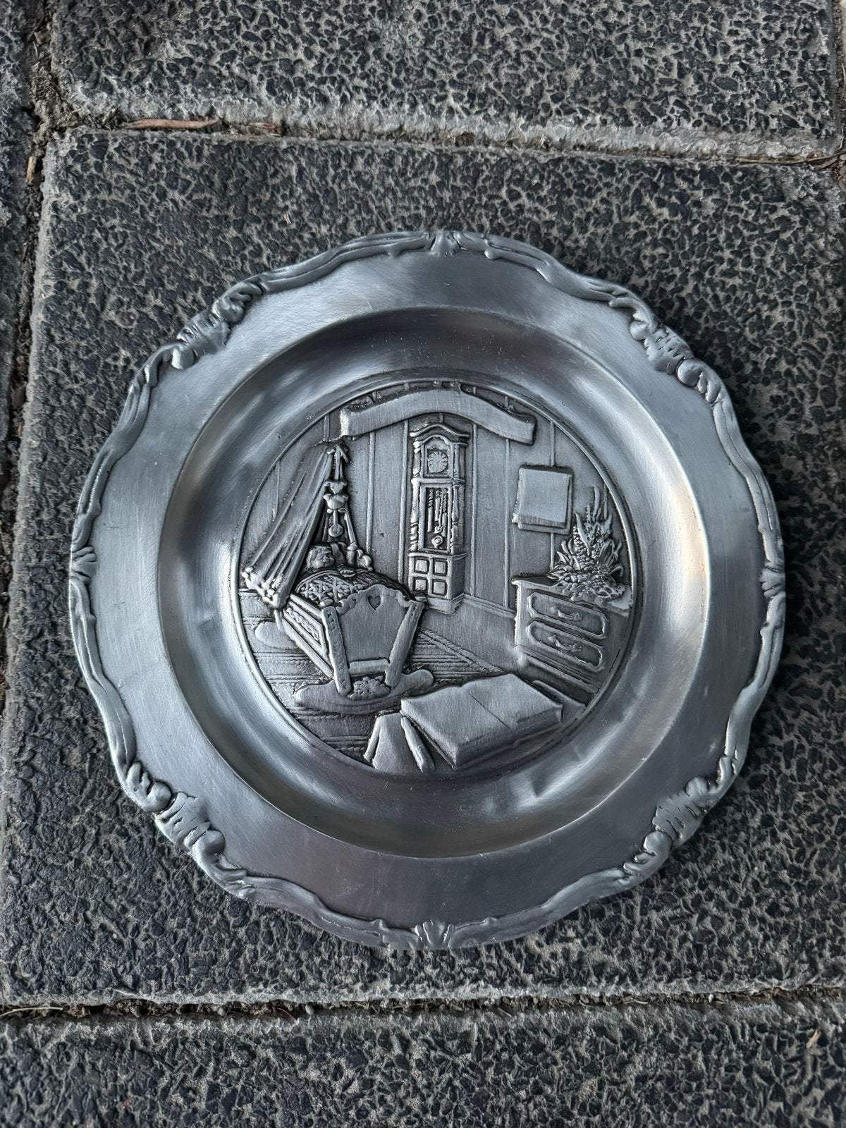 Geboortebord 23 cm tin - Personaliseerbaar, Antiek en Kunst, Ophalen of Verzenden