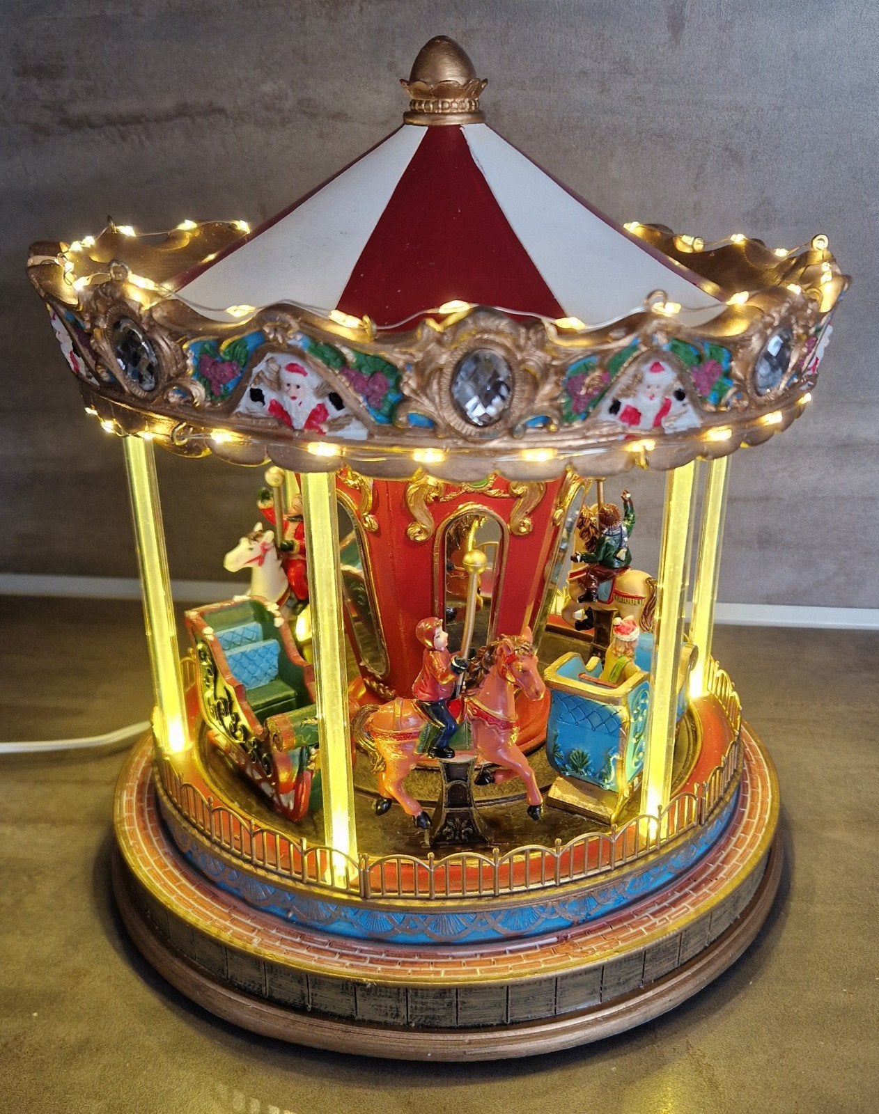 Kerstdorp miniatuur carrousel, Ophalen of Verzenden, Nieuw