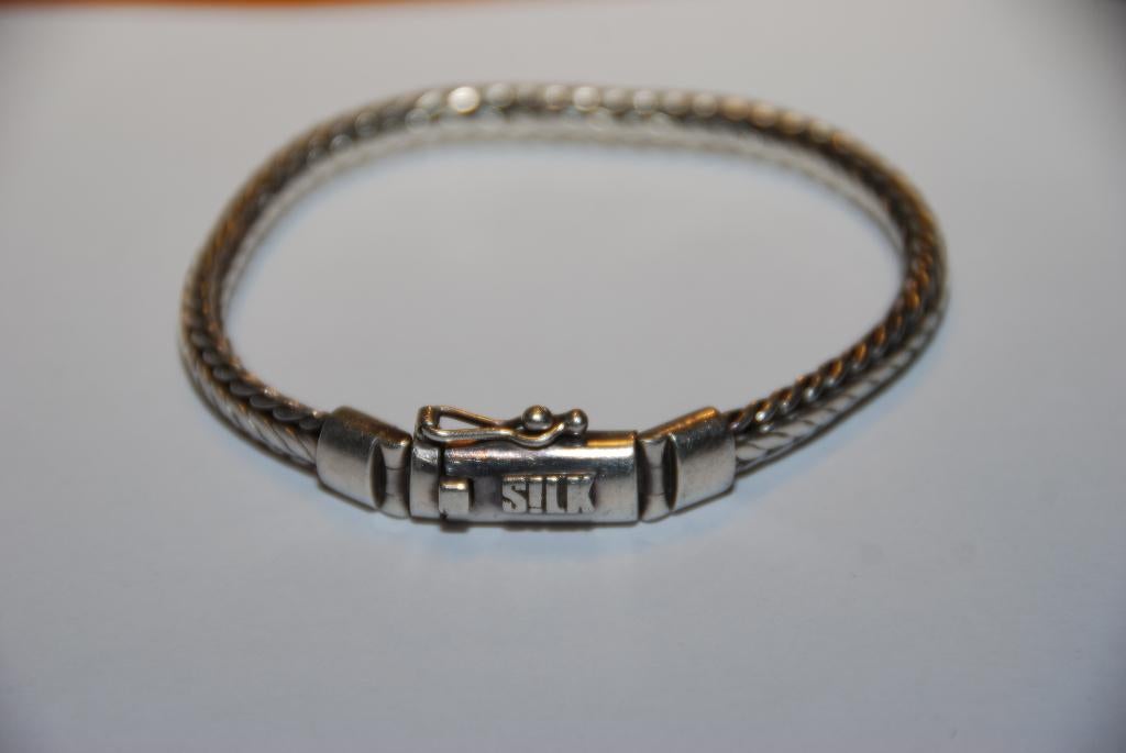 SILK Armband 743 Weave. Zilver 925. Lengte 19 cm. Gedragen, Sieraden, Tassen en Uiterlijk, Armbanden, Ophalen of Verzenden, Gebruikt