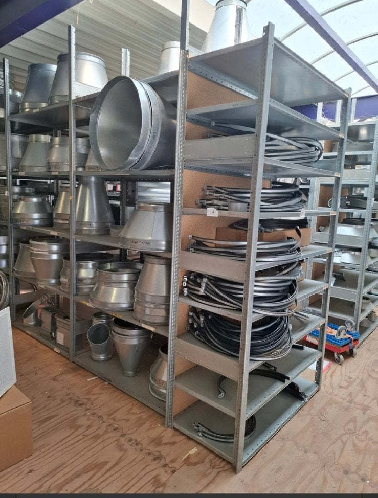Dexion legbord stelling ca. 35 meter!, Ophalen