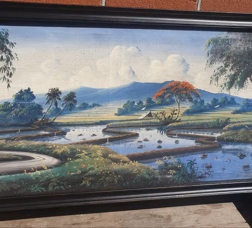 Groot Schilderij Indonesië Supanggih Endarjanto java, Antiek en Kunst, Ophalen