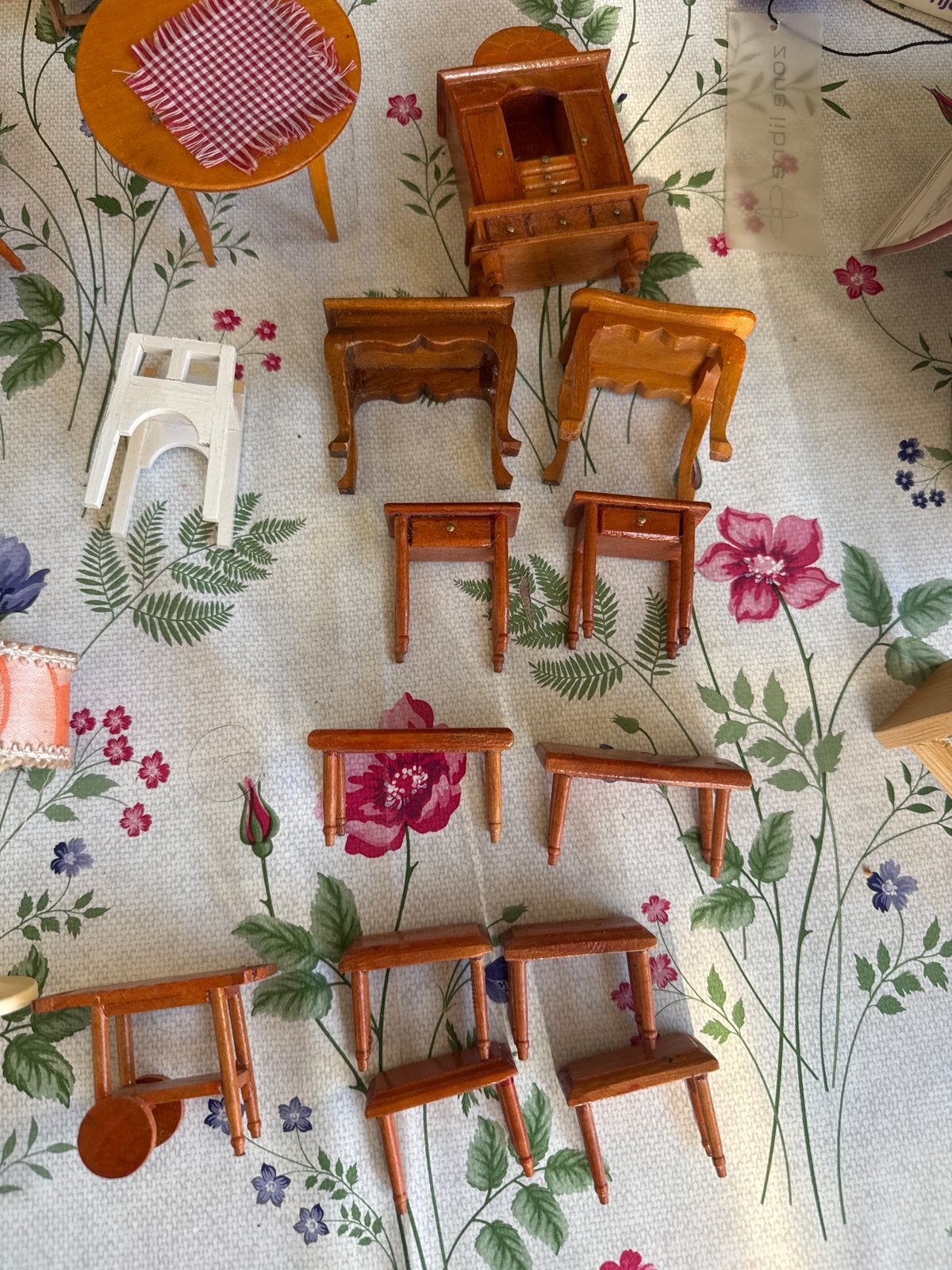 Grote collectie vintage miniatuur meubels voor poppenhuis, Ophalen of Verzenden
