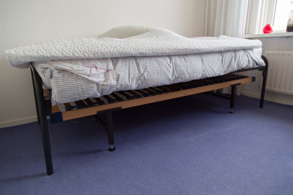 Logeerbedden - onderschuifmodel, Ophalen, Gebruikt, 90 cm, Tweepersoons