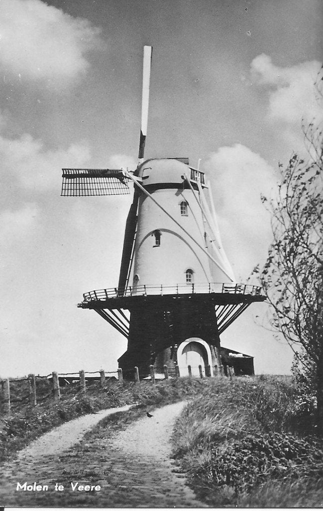 Molen te Veere - Oude Ansichtkaart Zeeland, Verzamelen, Ansichtkaarten | Nederland, Ophalen of Verzenden, 1960 tot 1980, Ongelopen