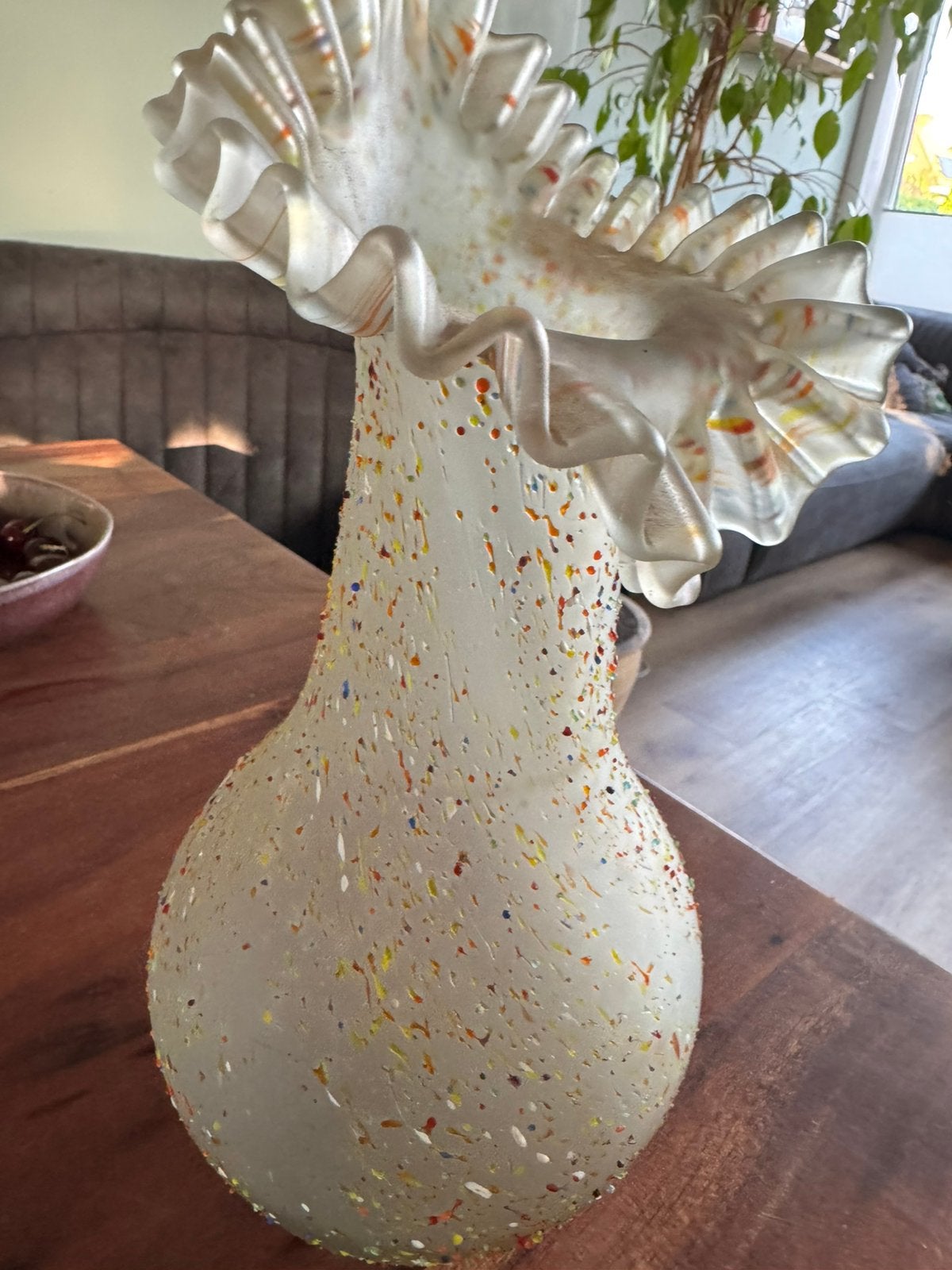Mooie glasgeblazen italiaanse vaas, Overige kleuren, Ophalen of Verzenden, Minder dan 50 cm, Glas