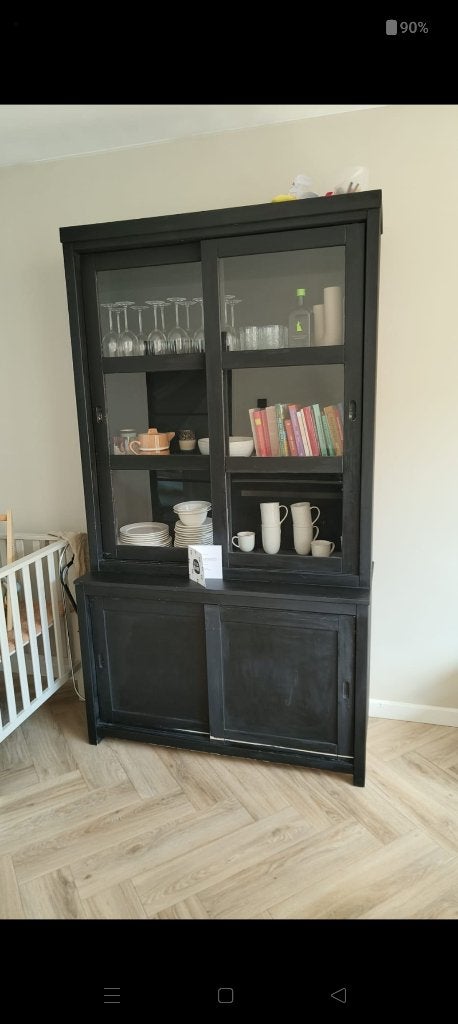 kast zwart, Huis en Inrichting, Ophalen, Gebruikt, 100 tot 150 cm, Met lade(s)