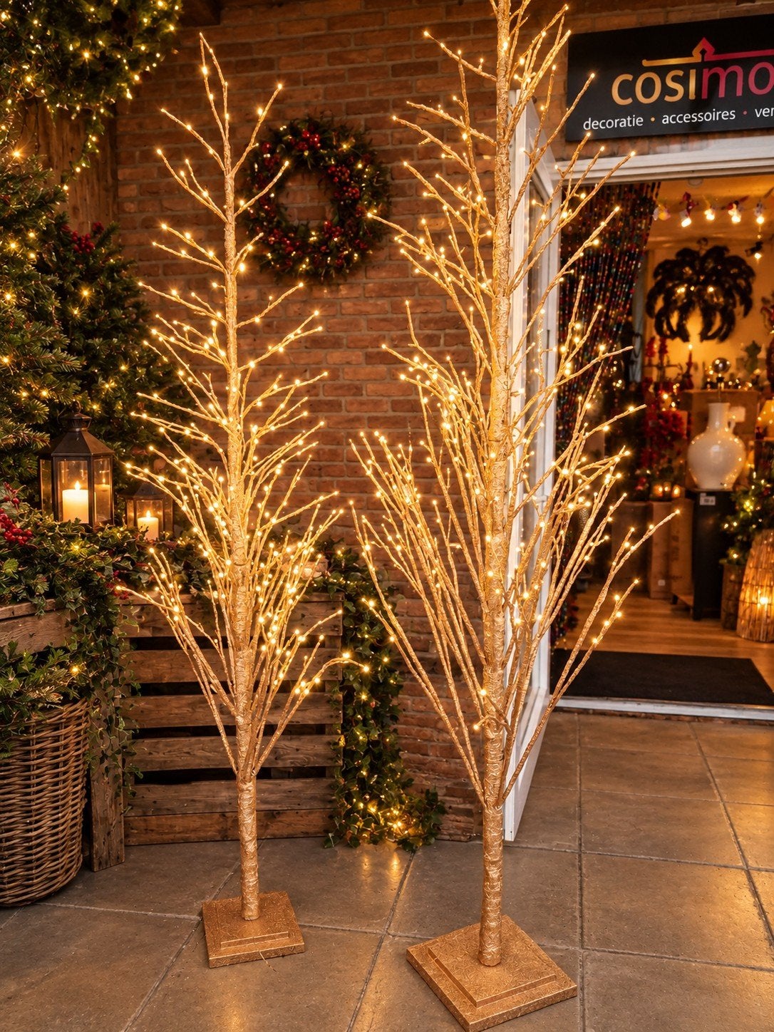 Kerstboom Glitter bronzen LED bomen - 270 cm en 230 cm, Diversen, Ophalen of Verzenden, Nieuw