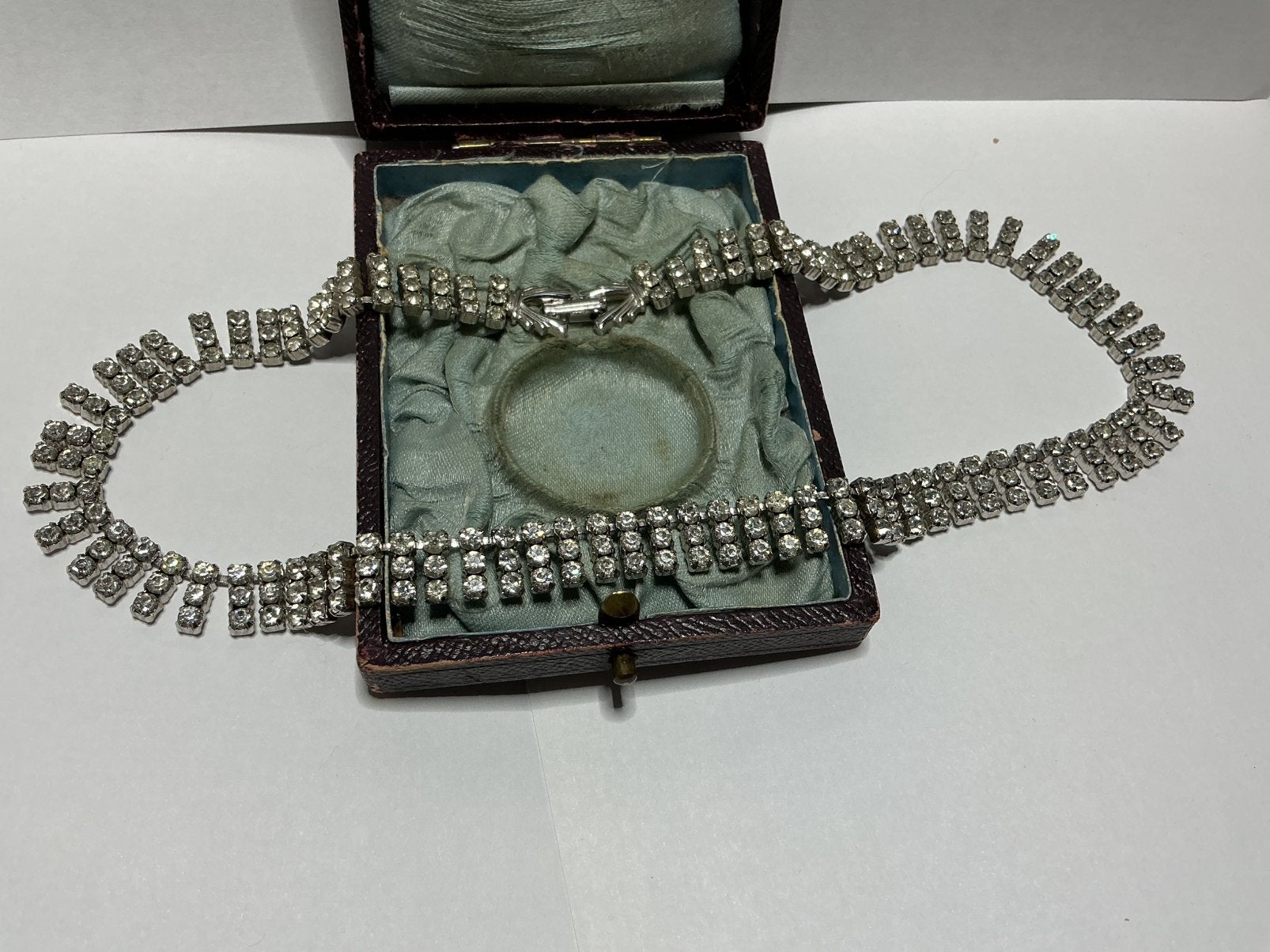 VINTAGE COLLIER MET GLINSTER STEENTJES, Verzenden, Ketting