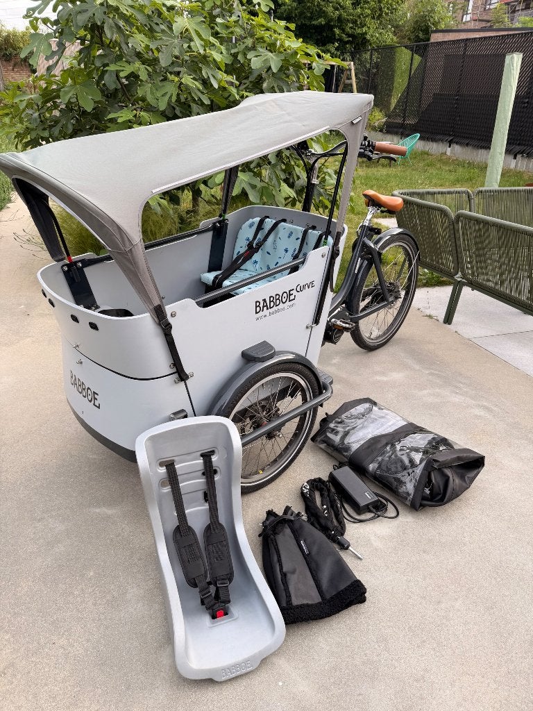 Babboe Curve Mountain, Fietsen en Brommers, Fietsen | Bakfietsen, 4 kinderen of meer, Gebruikt, Huif, Schijfrem