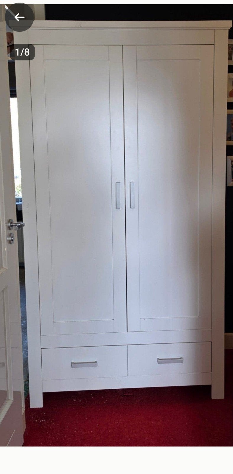 Witte kledingkast met lades en planken, Huis en Inrichting, Ophalen of Verzenden, Zo goed als nieuw, Met lade(s)