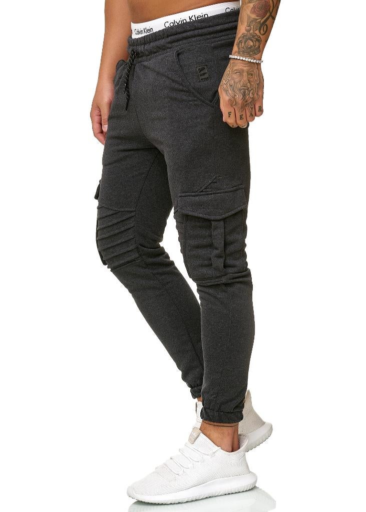 Donkergrijze joggingbroek ribbels mt L, Maat 52/54 (L), Nieuw, Ophalen of Verzenden, Grijs