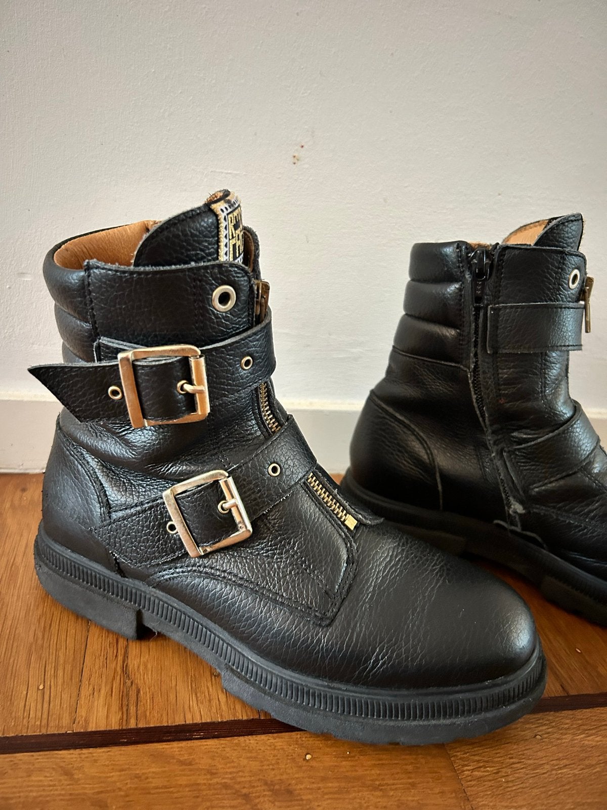 Kinderschoenen: Zwarte Leren laarzen maat 35, Ophalen, Gebruikt, Meisje, Laarzen