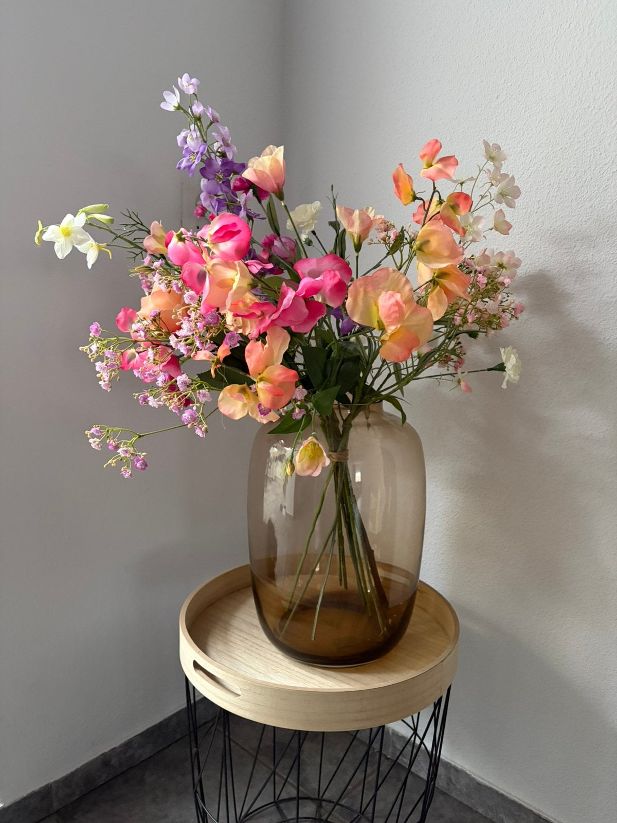 Zijden bloemen boeket van Blossig Bloemen, Ophalen of Verzenden, Zo goed als nieuw